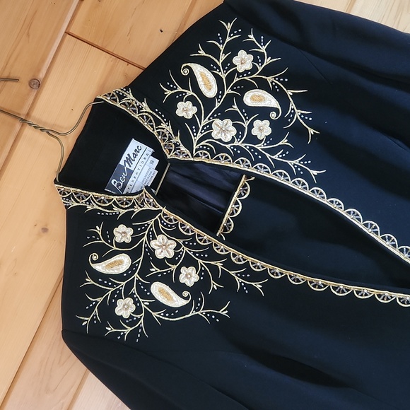 Vintage Ben Marc Int'l Embroidered Embellished Suit Blazer Size 18 - Picture 2 of 15